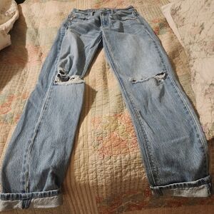 American Eagle Outfitters Distressed Boyfriend Jeans in Blue